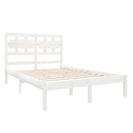 vidaXL Cadre de lit sans matelas blanc 120x190 cm bois massif