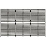 vidaXL Cloison de séparation 6 panneaux gris résine tressée