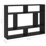 vidaXL Étagère murale Noir 75x16x55 cm Bois d'ingénierie