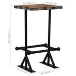 vidaXL Mobilier de bar 3 Pièces Bois de récupération massif Multicolore