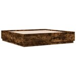 vidaXL Cadre de lit avec LED sans matelas chêne fumé 200x200 cm