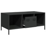 vidaXL Table basse noir 101 5x50x43 5 cm acier laminé à froid