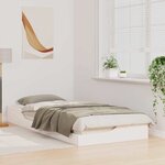 vidaXL Cadre de lit surélevé Blanc 90 x 210 cm Bois massif en pin