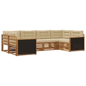 vidaXL Ensemble de canapés d'extérieur 6 pc Naturel et Beige