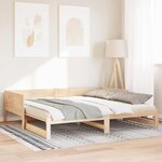vidaXL Lit Pull-out de Jour Marron 180 x 200 cm Bois massif en pin