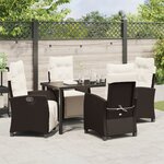 vidaXL Ensemble de repas de jardin 5 pièces marron rattan synthétique