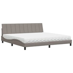 vidaXL Lit avec matelas Hanko taupe 200x200 cm tissu