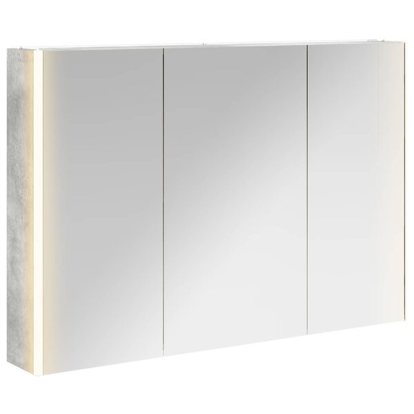 vidaXL Armoire Miroir de Salle de Bain Gris béton 103 5 x 15 5 x 70 cm