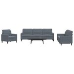 vidaXL Ensemble de canapés 4 Pièces avec coussins Gris foncé Velours
