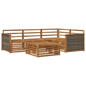 vidaXL Ensemble de canapés d'extérieur 5 Pièces Naturel