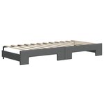 vidaXL Lit de jour avec gigogne et tiroirs gris foncé 90x200 cm tissu