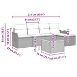 vidaXL Ensemble de canapé de jardin 6 Pièces Gris