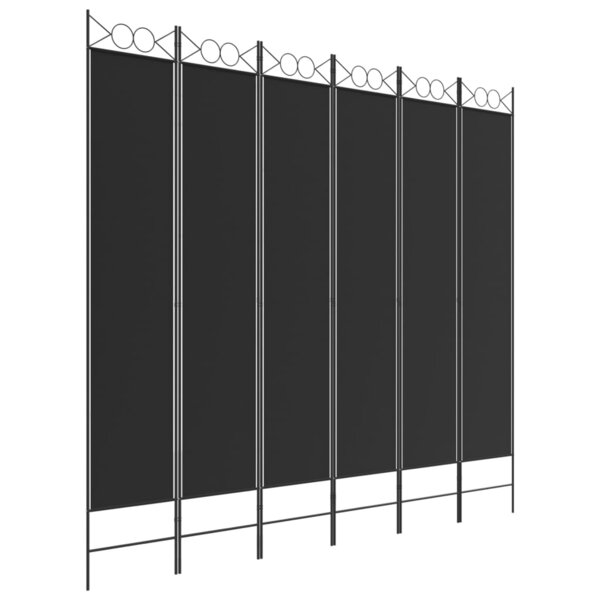 vidaXL Cloison de séparation 6 panneaux Noir 240x220 cm Tissu