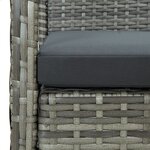 vidaXL Canapé de jardin à 3 places avec coussin Gris Résine tressée