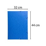 Chemise 3 Rabats et élastique Carte 600g A3 Bleu EXACOMPTA