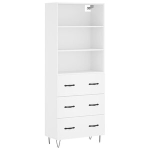 vidaXL Buffet haut Blanc 69 5x34x180 cm Bois d'ingénierie