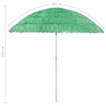 vidaXL Parasol de plage Hawaii vert 240 cm