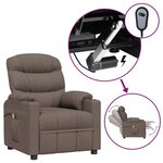vidaXL Fauteuil électrique de massage Taupe Tissu