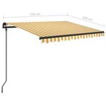 vidaXL Auvent rétractable automatique et poteaux 3 5x2 5 m Jaune blanc