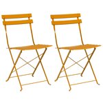 Chaises de jardin pliantes vidaXL 2 Pièces Jaune moutarde Acier