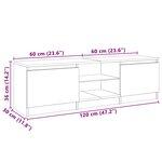 vidaXL Meuble TV avec lumières LED Blanc 120x30x36 cm