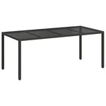 vidaXL Table de jardin pour repas Noir 190 x 90 x 75 cm Poly rotin
