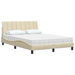 vidaXL Lit avec matelas Hanko crème 120x200 cm tissu