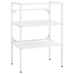 vidaXL Cadre de lavabo de salle de bain vasque à encastrer Blanc Fer