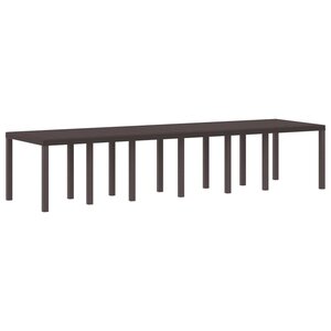 vidaXL Table de Jardin Marron 350 x 100 x 74 cm polyrotin