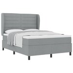 vidaXL Lit à ressorts avec matelas Gris clair 160 x 200 cm tissu