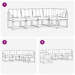 vidaXL Ensemble de canapés d'extérieur 5 pc Blanc et noir