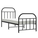 vidaXL Cadre de lit métal sans matelas avec pied de lit noir 75x190 cm