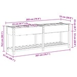Jardinier vidaXL avec grilles 203x53x76 cm en bois massif de sapin