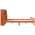vidaXL Lit bibliothèque sans matelas cire marron 150x200 cm pin massif