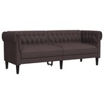 vidaXL Canapé Chesterfield 3 places marron foncé tissu