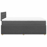 vidaXL Sommier à lattes de lit avec matelas Gris foncé 120x200cm Tissu