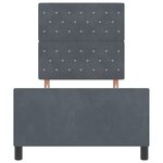 vidaXL Cadre de lit avec tête de lit Gris foncé 90 x 190 cm Velours