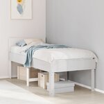 vidaXL Cadre de lit sans matelas blanc 75x190 cm bois de pin massif
