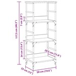 vidaXL Bibliothèque chêne artisanal 50x33x117 5 cm bois d'ingénierie