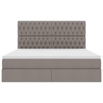 vidaXL Lit de rangement LED avec matelas Taupe 180 x 200 cm Tissu
