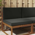 vidaXL Coussin de canapé d'extérieur 2 Pièces Noir Polyester