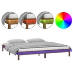 vidaXL Cadre de lit à LED sans matelas 200x200 cm bois massif