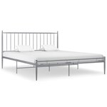 vidaXL Cadre de lit sans matelas gris métal 180x200 cm