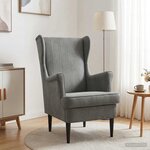 vidaXL Fauteuil Gris foncé Velours
