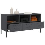 vidaXL Meuble TV anthracite 100 5x39x50 5 cm acier