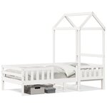vidaXL Cadre de lit avec toit sans matelas blanc 75x190 cm