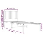 vidaXL Cadre de lit métal sans matelas avec tête de lit blanc 80x200cm