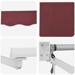 vidaXL Auvent rétractable électrique Bordeaux 3 5 x 2 m