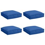 vidaXL Coussins de palette pour siège 4 Pièces bleu royal 40x40x8 cm tissu Oxford
