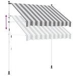 vidaXL Auvent rétractable manuel Anthracite et blanc 250 cm